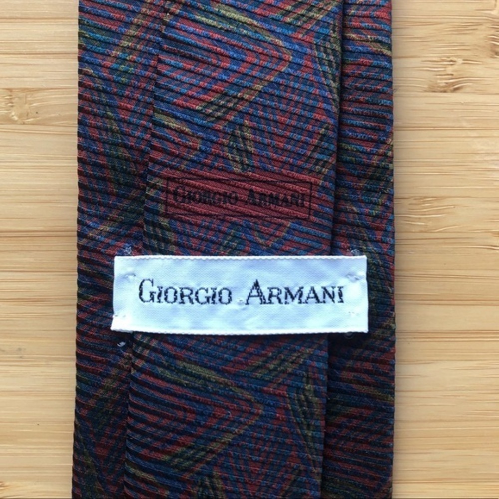 Giorgio Armani Silk Tie In Dark Blue/Dark Red